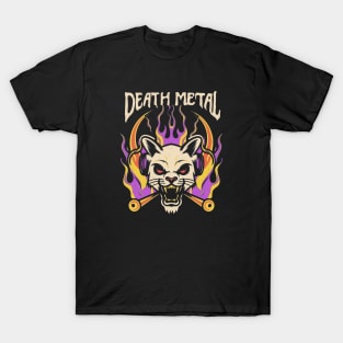 Death Metal Satanic Baphomet Cat T-Shirt
